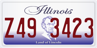 IL license plate Z493423