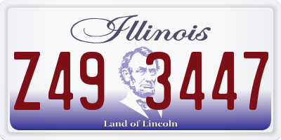 IL license plate Z493447