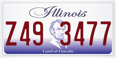 IL license plate Z493477