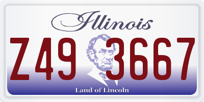 IL license plate Z493667