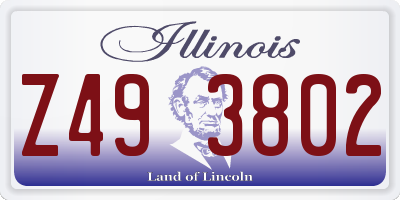 IL license plate Z493802