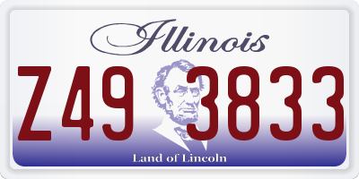 IL license plate Z493833