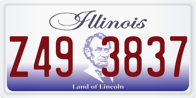 IL license plate Z493837