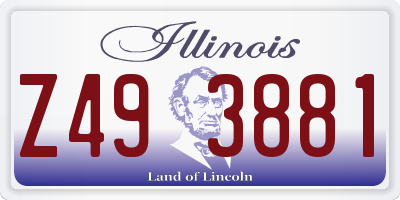IL license plate Z493881