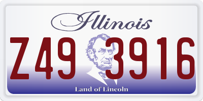 IL license plate Z493916