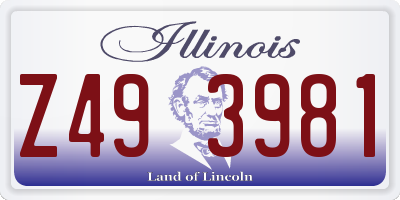 IL license plate Z493981