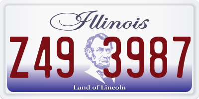 IL license plate Z493987