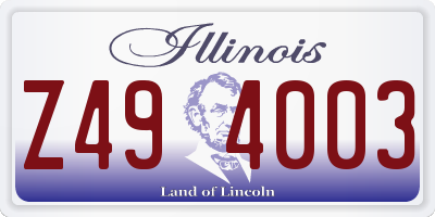 IL license plate Z494003