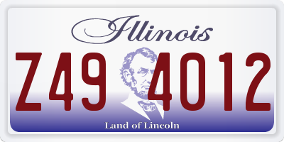 IL license plate Z494012