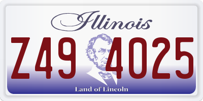 IL license plate Z494025