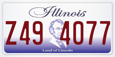 IL license plate Z494077