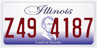 IL license plate Z494187