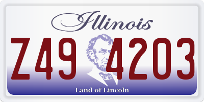 IL license plate Z494203