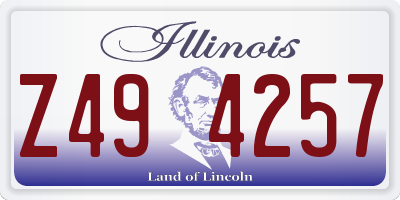 IL license plate Z494257