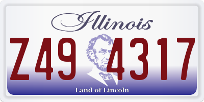 IL license plate Z494317