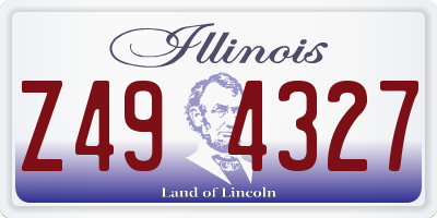 IL license plate Z494327