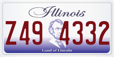 IL license plate Z494332