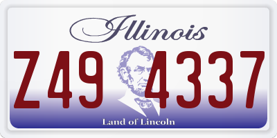 IL license plate Z494337