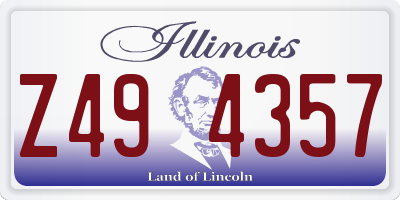 IL license plate Z494357