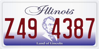 IL license plate Z494387