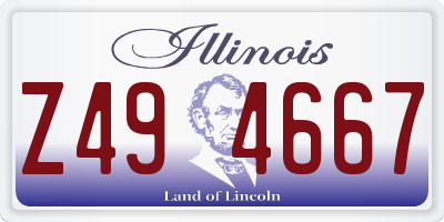 IL license plate Z494667