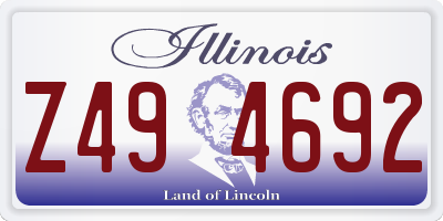 IL license plate Z494692