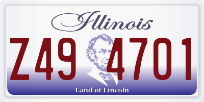 IL license plate Z494701