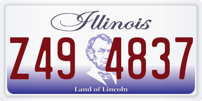 IL license plate Z494837