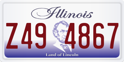 IL license plate Z494867