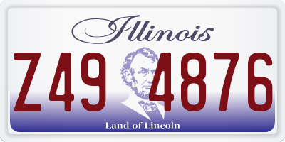 IL license plate Z494876