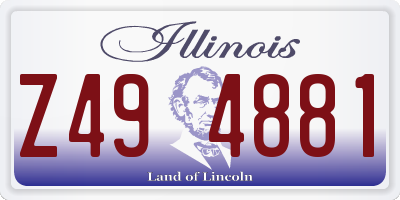 IL license plate Z494881