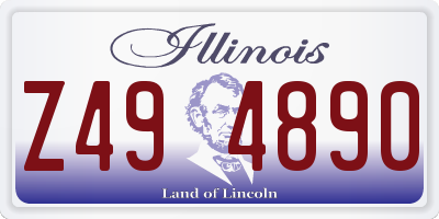 IL license plate Z494890