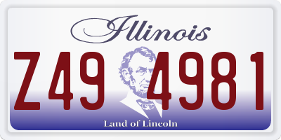 IL license plate Z494981