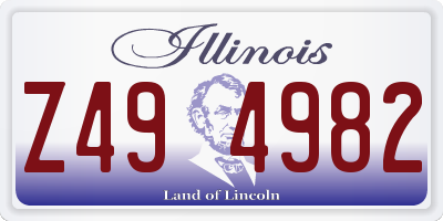 IL license plate Z494982