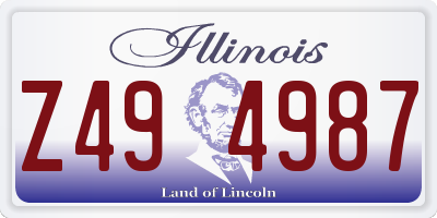 IL license plate Z494987