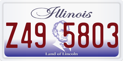 IL license plate Z495803