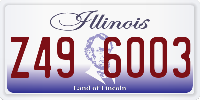 IL license plate Z496003