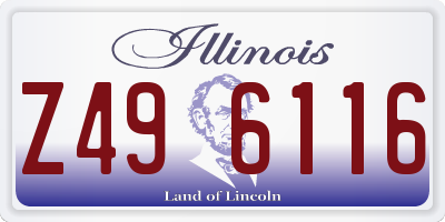IL license plate Z496116