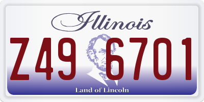 IL license plate Z496701