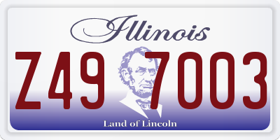 IL license plate Z497003