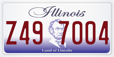 IL license plate Z497004
