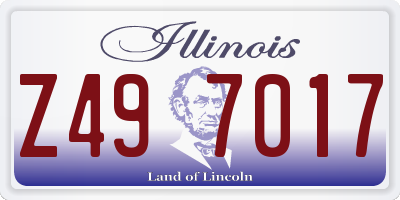 IL license plate Z497017