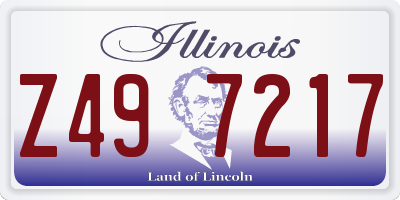 IL license plate Z497217