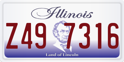 IL license plate Z497316