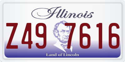 IL license plate Z497616