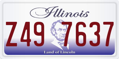 IL license plate Z497637