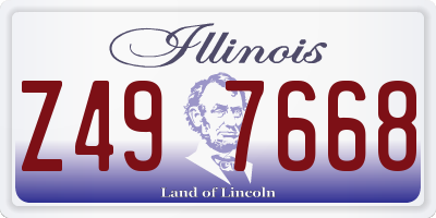 IL license plate Z497668