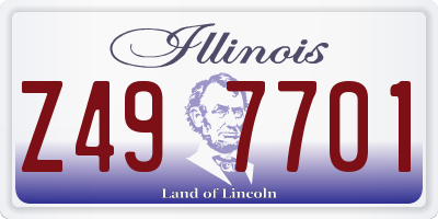 IL license plate Z497701