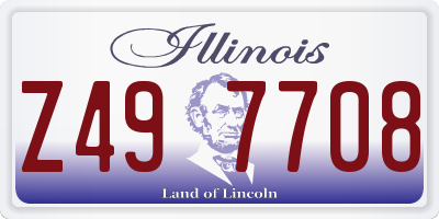 IL license plate Z497708