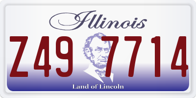 IL license plate Z497714